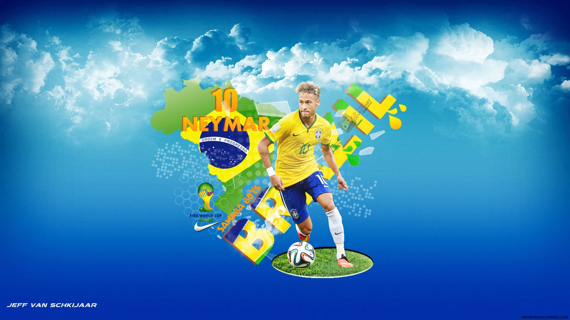 Neymar Brazil 2014 wallpaper