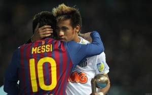 Neymar hugging Messi wallpaper (2)