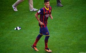 Neymar on football field