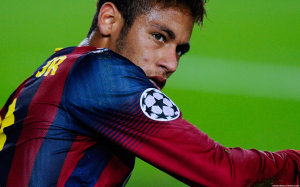 Neymar on grass Barcelona wallpaper