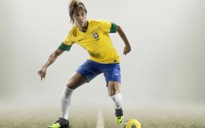 Neymar with football wallpaper
