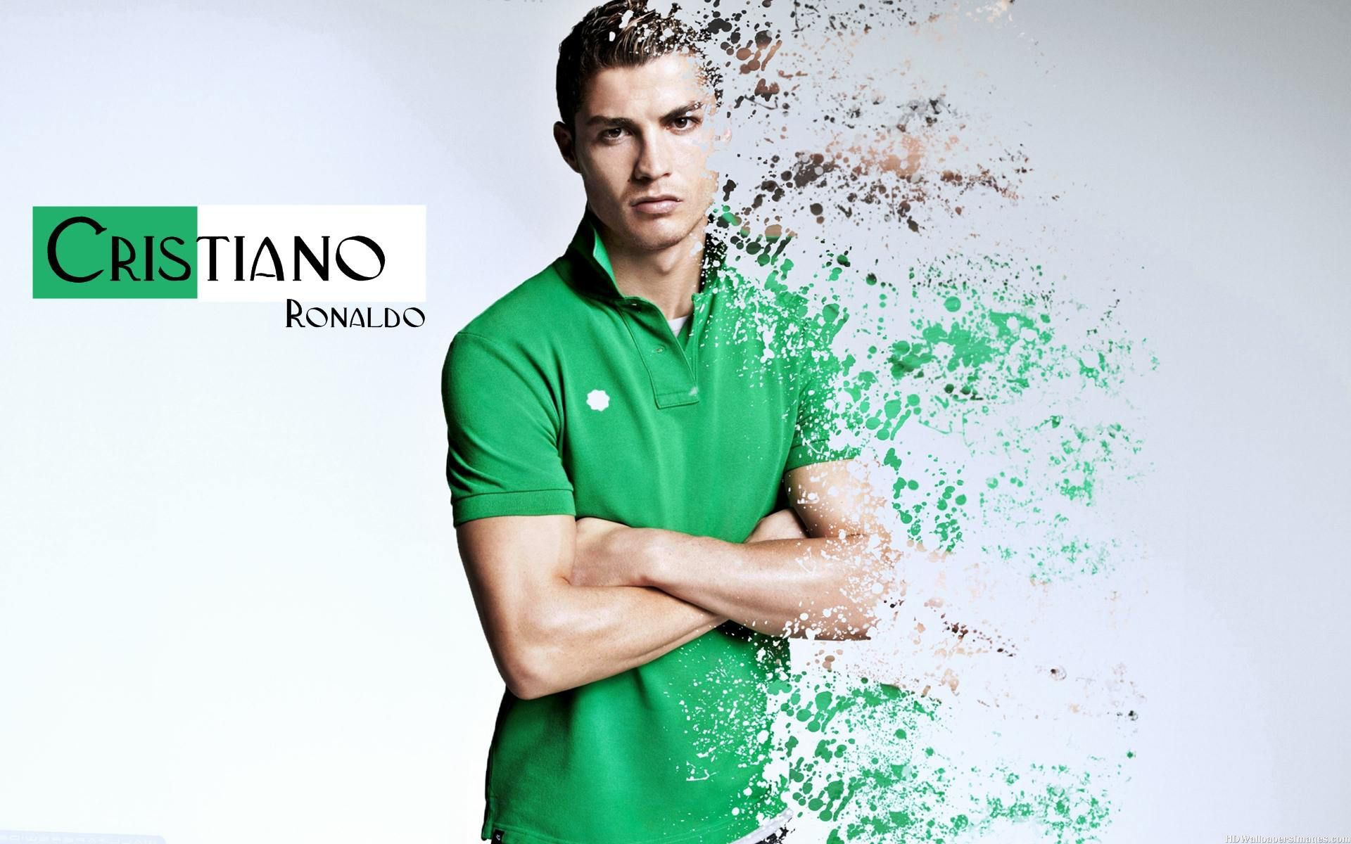 Cristiano Ronaldo in green shirt wallpaper