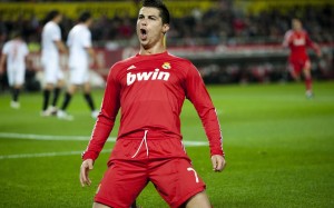 Cristiano Ronaldo red Real Madrid jersey wallpaper